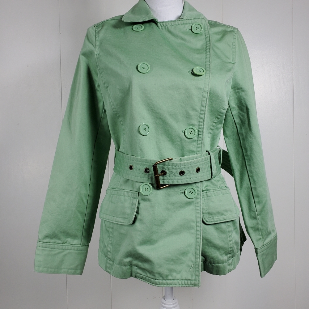 Gap Mint Green button front belted jacket Size Small